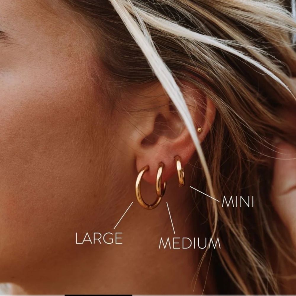 Atolea Medium Gold Hoops - Picture 3 of 3